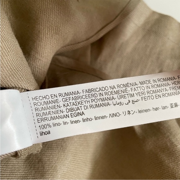 Massimo Dutti 100% linen maxi skirt, cream camel color, size 8 - Picture 9 of 9